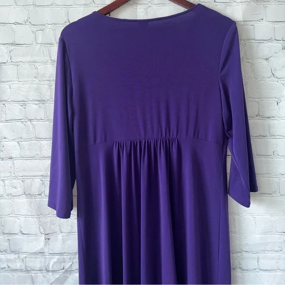 Sangria Dark Purple long sleeve dress size 14 - Picture 9 of 11